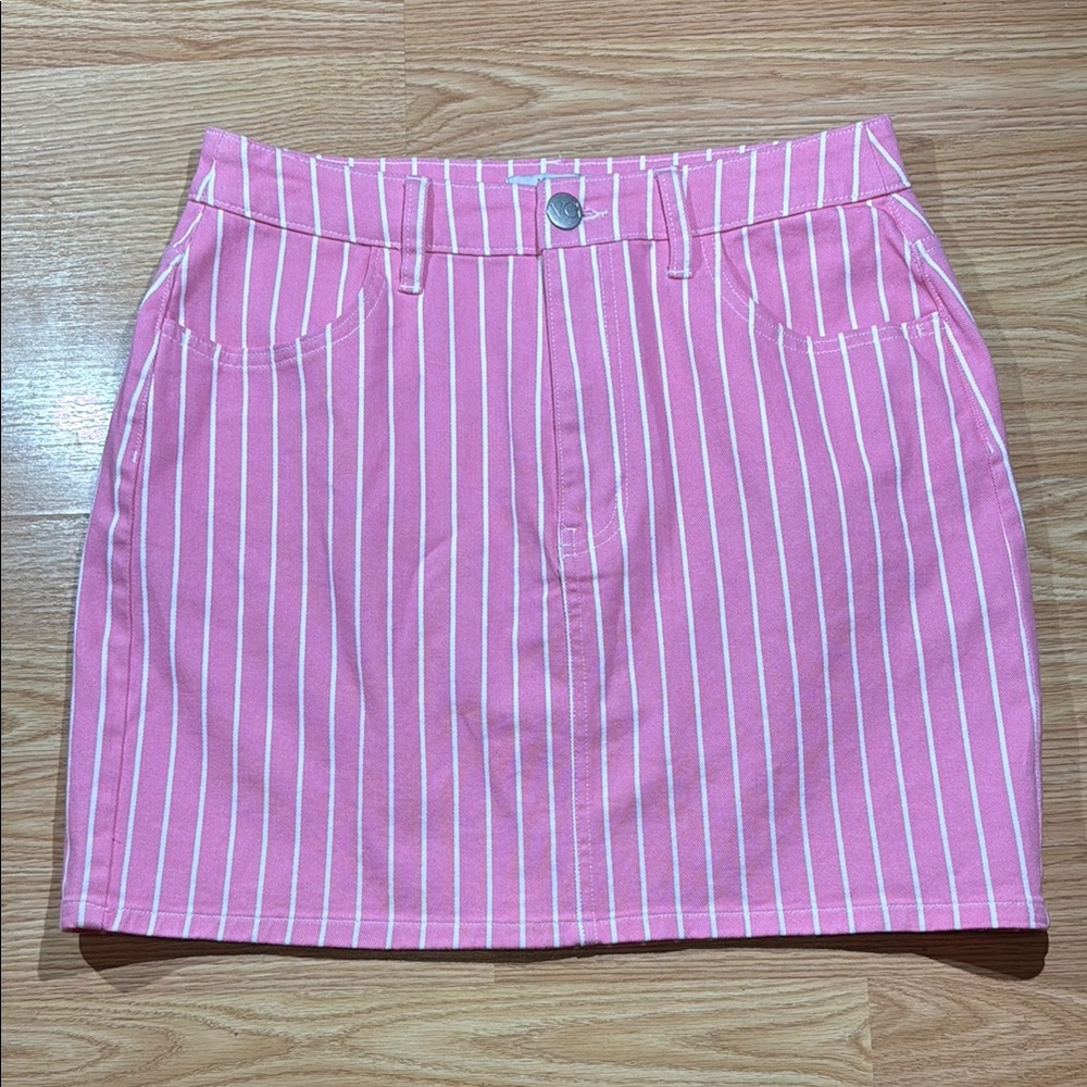 Victor Glemaud Pink Striped Women's Skirt Sz 8